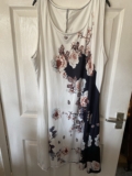 Ladies Sundress 4xl In White/black Floral