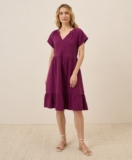 Pact Women’s Coastal Double Gauze Breezy Dress 3X-Large Sangria Color