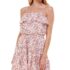 Zenana Sand Beige Combined Knit & Woven Tube Top Flare Mini Dress With Pocket
