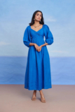 Women’s Wear  Santorini Linen Front Twist Linen  A-Line  Dress