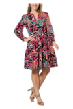 G by Giuliana Serafina Tiered V-Neck Dress Pink Combo