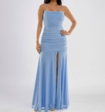 City Studios Women’s Blue Glittered Ruched Gown Juniors’ Dress Size 5/6