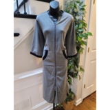 Ekouaer Zippered Loungewear Women’s Size Medium Gray Polyester Blend 3/4 Sleeves
