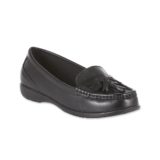 Thom McAn Women’s Winsor Black Navy Tassel Moc Mocassin F Leather Loafer Shoes