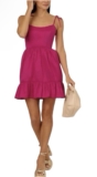 ADRIANNA PAPELL Strapless Taffeta Mini Dress Bright Magenta Pink Size 6