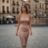 BCBG Maxazria Midi Dress Women’s Med Red Lace Off Shoulder Romantic Feminine