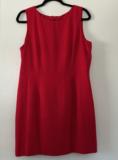 Vintage Lois Snyder Dani Max Petite 14P Sleeveless Dress Red Sheath 90s Y2K LRD