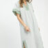 Briggs Ladies’ Ruffle V-Neck Linen Blend Dress Color Black (Black/White)