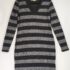 La Blanca Womens Dress Size Medium Cream Gray Striped Polyester Blend Short