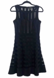 WHBM Whimsigoth Mob Wife Dark Fairy Sheer Panels Blk Fit Flare Sexy Dress Sz 4