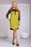 WOMEN OLIVE FASHION DRESS WITH BLACK GEPUR