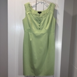 Tahari Arthur S Levine Dress Green Cocktail Party Cotton Blend Women’s Size 12