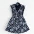 Parker Black Contrast Trim Fit Flare Mini Dress Preppy Coquette Womens Size XS