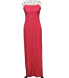 Vtg City Triangles Long Formal Dress Womens M 90s Y2K Prom Sparkle Strappy Maxi