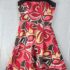 R&K Sundress Retro Red Coral Brown 10 Floral Femme Smocked M L Hawaiian Tropic