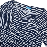J McLaughlin Dress Womens Medium Catalina Jersey Knit Blue Zebra 3/4 Bell Sleeve