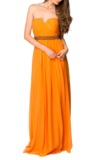 GEORGE Natalia Strapless Orange Gown Cocktail Event Size 14 AU Preloved