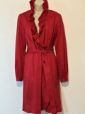 Elizabeth McKay Scotland Wrap Dress Red Ruffle Sz 6 Classy Old Money Event