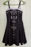 Morgan & Co Women’s Gothic Lolita Black Satin Dress Corset Lace Up Back Size 1/2