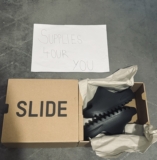 Adidas Yeezy YZY Slides Slider UK Size 12 Dark Onyx/New In Box KIDS