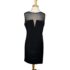 RALPH LAUREN LRL Mesh V-neck Black Jersey Knit Dress Sz 14 LBD Date Event Formal