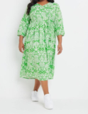 EX YOURS CURVE LADIES GREEN PAISLEY V NECK MIDAXI DRESS NEW SIZE 14 (REF R)