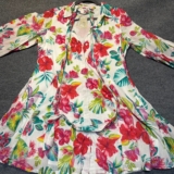 Tommy Bahama Fiesta Floral Shirt Dress White Pink Tropical Cotton NWT Size M