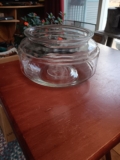 Vintage 9.5” Round Open Clear Glass Goldfish Fish Bowl Turtle Terrarium #2187