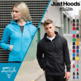 Mens Zip Hoodie Hooded Sweatshirt Womens Ladies Soft Cotton Top AWDis XS-5XL