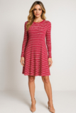 Old Navy Shirt Dress Womens XLT Tall Red White Holiday Candy Cane Striped Tunic