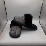 Kirks Folly Glamour Goddess Slippers Women’s Medium (5-6M) Black Crystal A19