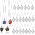 18K Rose Gold Plated Silver White Created Sapphire and Created Ruby Teardrop