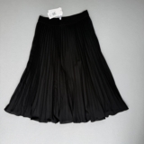 Accordion Pleat  Midi Black  Elastic Waist Grace Karin Skirt Size L