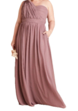 (FREE TIE) Birdy Grey Dress Women’s 1X Curve ‘Grace’ Convertible NWT Dark Mauve
