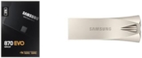 Samsung SSD 870 EVO, 2 TB, Form Factor 2.5 Inch, Intelligent Turbo Write, Magician 6 Software, Black & flash drive Champagne silver 64 GB