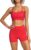 Women Yoga Outfits 2 Piece Workout Sets High Waist Running Biker Shorts with Adjustable Sport Bra Set Gym Clothes Tracksuit