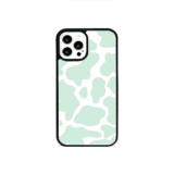 Pastel Cow Spots Animal Pattern Print Rubber Phone Case/Cover Compatible with iPhone 7/8 / SE 2020 Green