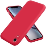 PIXFAB Compatible With iPhone XR Case, Slim Liquid Silicone Shockproof [Anti-scratch] Armor Case, Protective Soft Rubber Gel Phone Cover For iPhone XR – Red