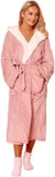 Sienna Super Soft Flannel Fleece Hooded Dressing Gown Womens Sherpa Lined Fluffy Luxurious Comfy Cosy Bathrobe Gifts for Mum