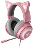 Razer Kraken Kitty Edition – Gaming Headset (The Cat Ear USB Gaming Headset, Chroma Lighting, Wired for Cross-Platform Gaming, 50 mm Driver, 3.5 mm Cable with Line Controls) Quartz Pink