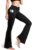 Sahunfri Flared Leggings Women Cross High Waist with Pockets,Comfortable Stretch Plus Size Flared Leggings for Daily Wear, Teen Girls Women Tall Yoga Flared Leggings, Black