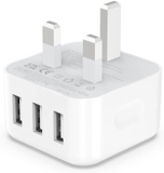 USB Plug, Multi USB Charger 5V 3A for iPhone X XR XS 8 7 6 6S Plus 5 5S 5C SE 14/14 Plus/14 Pro Max 13 12 11, AirPods, iPad, UK Multiple Wall Charging Adapter Multiport Mains Power Adaptor