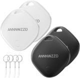 ANNNWZZD Tags 4 Pack Air Tracker Item Finders with Apple Find My (iOS Only) Track your Keys, Wallet, Luggage, Backpack, Super Lightweight, Comes with 4 Beautiful Keyrings