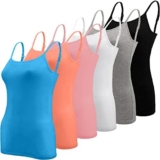 BQTQ 6 Pieces Basic Camisole Adjustable Strap Vest Top for Women and Girl