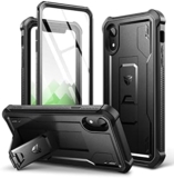 Dexnor Case for iPhone XR 360 Full Body Heavy Duty Rugged Shockproof Military Drop Tested Protective Cover Built in Screen Protector and Kickstand for iPhone XR-Black