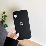 ZTOFERA Soft Case for iPhone XR, Flexible Liquid Silicone Case with Cute Love Heart Pattern for Girls Women, Ultra Slim Shockproof Bumper Phone Cover for iPhone XR, Black