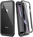 WE LOVE CASE iphone XR Case, Built-in Screen Protector Real 360 Protection Full Body Slim Fit Rugged Clear Bumper Case Shockproof Dustproof Protective Phone Case for iphone XR (Black) – 6.1 inches