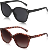 FANTESI 2 Pairs Cat Eye Sunglasses for Women, Ladies Polarized UV400 Protection Sunglasses Eyewear