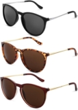 Bestomrogh 3Pack Vintage Round Sunglasses for Women, Classic Retro Polarized Sunglasses Ladies Sunglasses