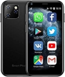 Rainbuvvy Mini 3G Mobile Phone, XS11 Small Smartphone 2.5 inch Android 6.0 1GB RAM 8GB ROM Quad Core Dual SIM 1000mAh Mobile Phone with 3D Glass Slim Body HD Camera WIFI Google Play (Black)